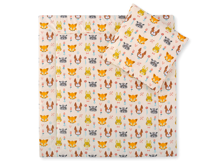 Pram bedding set with duvet and pillow 2pcs - Cream animals
