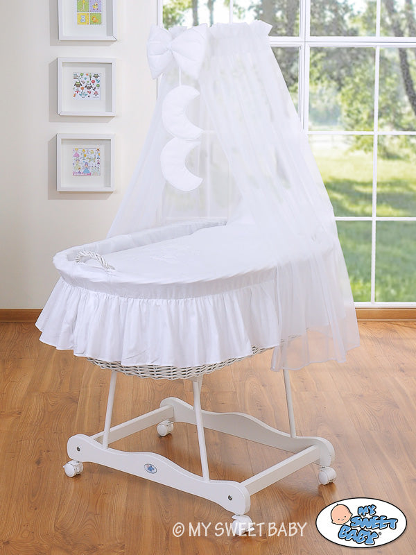 Wicker drape crib- Good night white