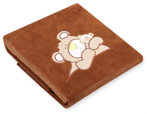 Polar fleece blanket for babies - Teddy Bear Barnaba brown
