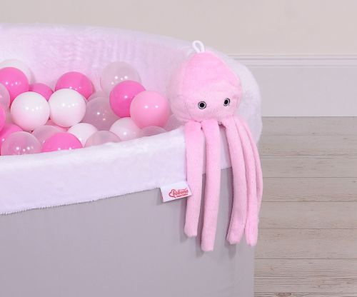 Cuddly octopus with rattle - pink - smooth minky