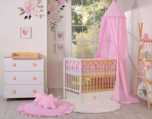 Wooden baby cot 120x60cm Leonardo white - natural wood