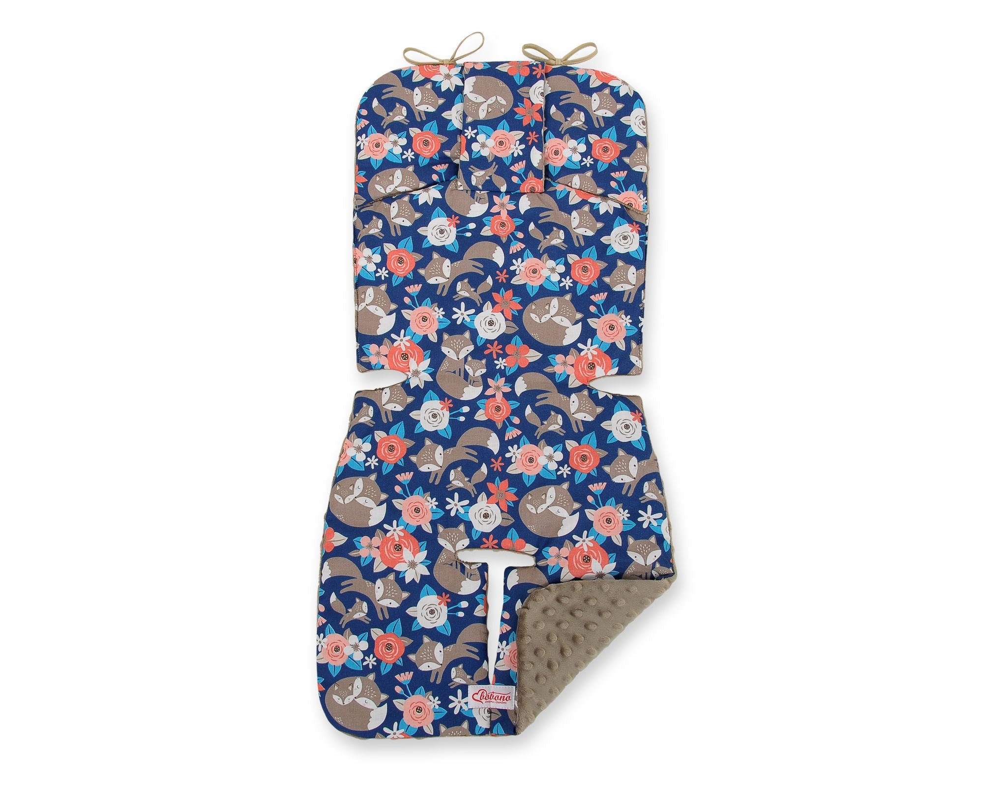 Double-sided cart insert BOBONO - fox family on blue/brown