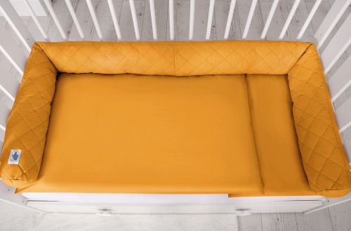 2-in-1 - Baby nest quilted - snake pillow bumper - honey yellow