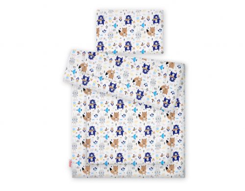 Bedding set 2-pcs with filling 135x100 cm - navy blue teddy bears