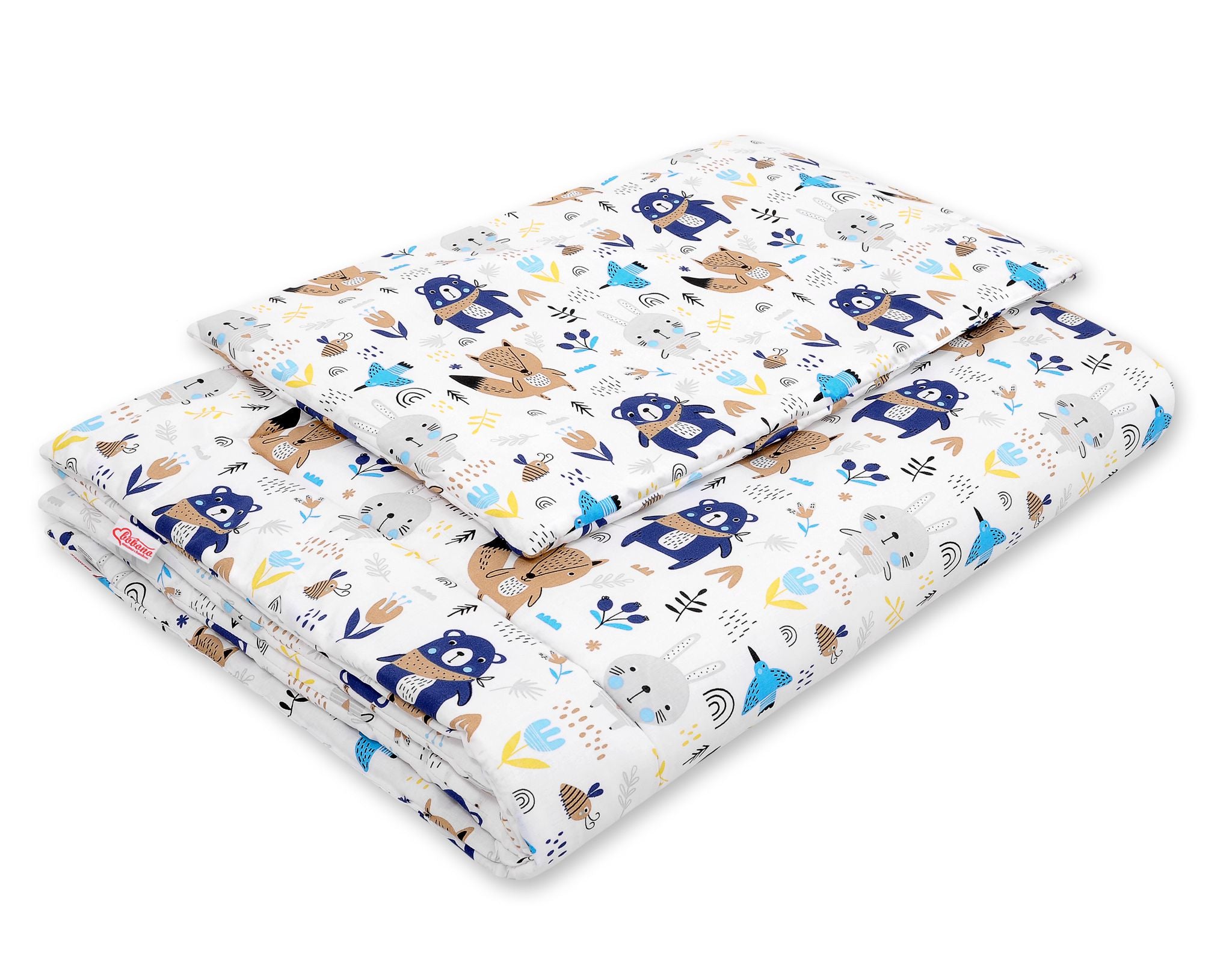 Bedding set 2-pcs with filling 120x90 cm - navy blue teddy bears