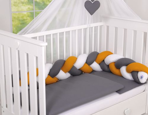 Knot bumper- white-honey yellow-anthracite