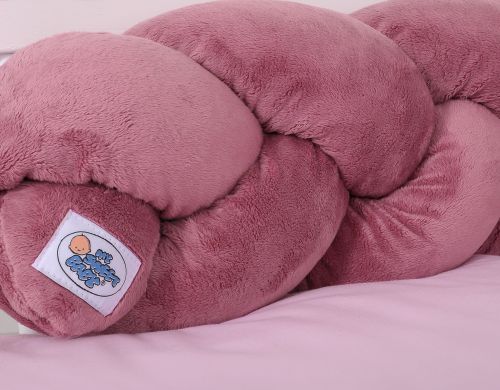 Knot bumper minky 180cm - pastel pink