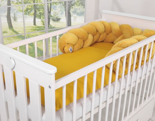 Knot bumper minky 180cm- honey yellow