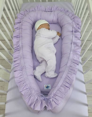 Baby nest Premium Cocoon for infants with a ruffle MY SWEET BABY- lila