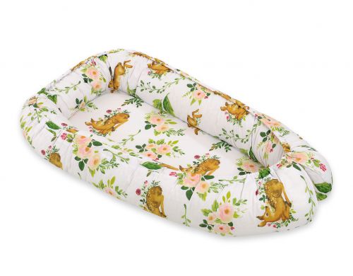 Baby nest double-sided Premium Cocoon for infants BOBONO - in the forest