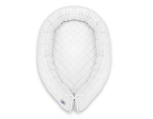 2-in-1 - Baby nest quilted - snake pillow bumper - white
