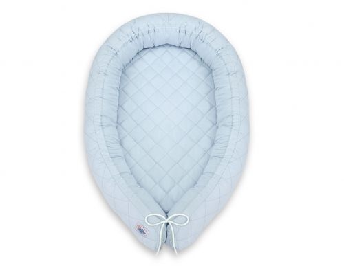 2-in-1 - Baby nest quilted - snake pillow bumper - blue