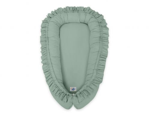 Baby nest Premium Cocoon for infants with a ruffle MY SWEET BABY- pastelgreen