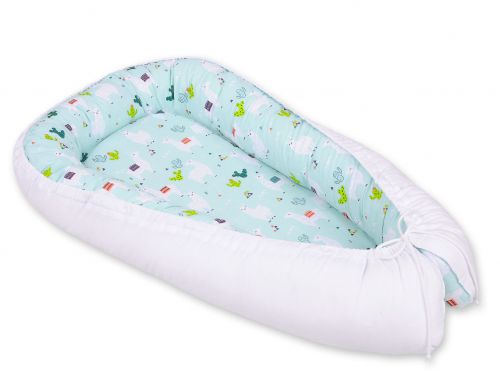 Baby nest double-sided Premium Cocoon for infants BOBONO- lama mint