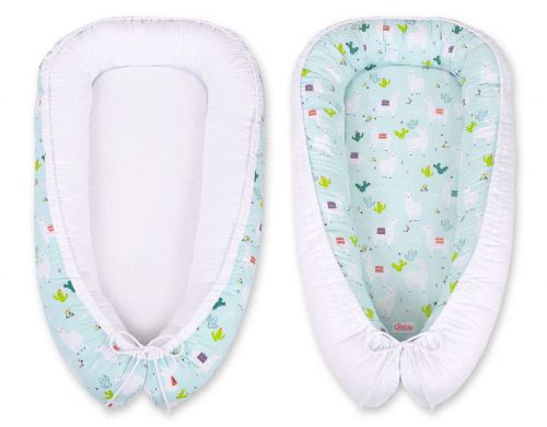 Baby nest double-sided Premium Cocoon for infants BOBONO- lama mint