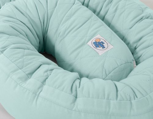 2-in-1 - Baby nest quilted - snake pillow bumper - mint
