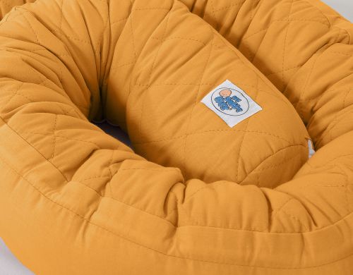 2-in-1 - Baby nest quilted - snake pillow bumper - honey yellow