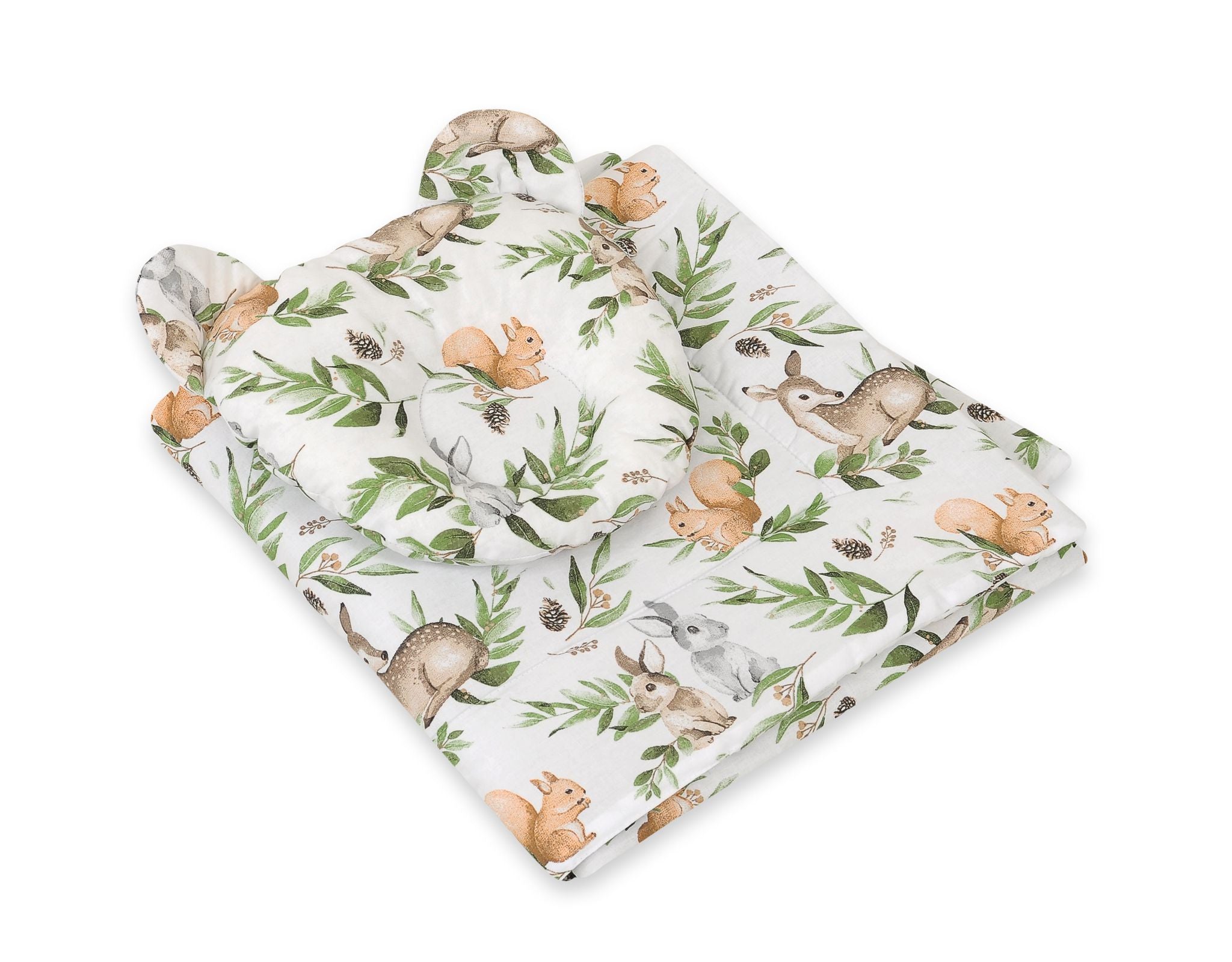 Duvet with pillow Teddy - 2pcs set - woodland green