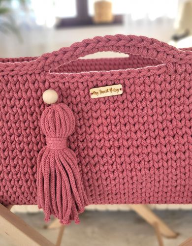 Moses basket BOHO Handmade with stand - blossom