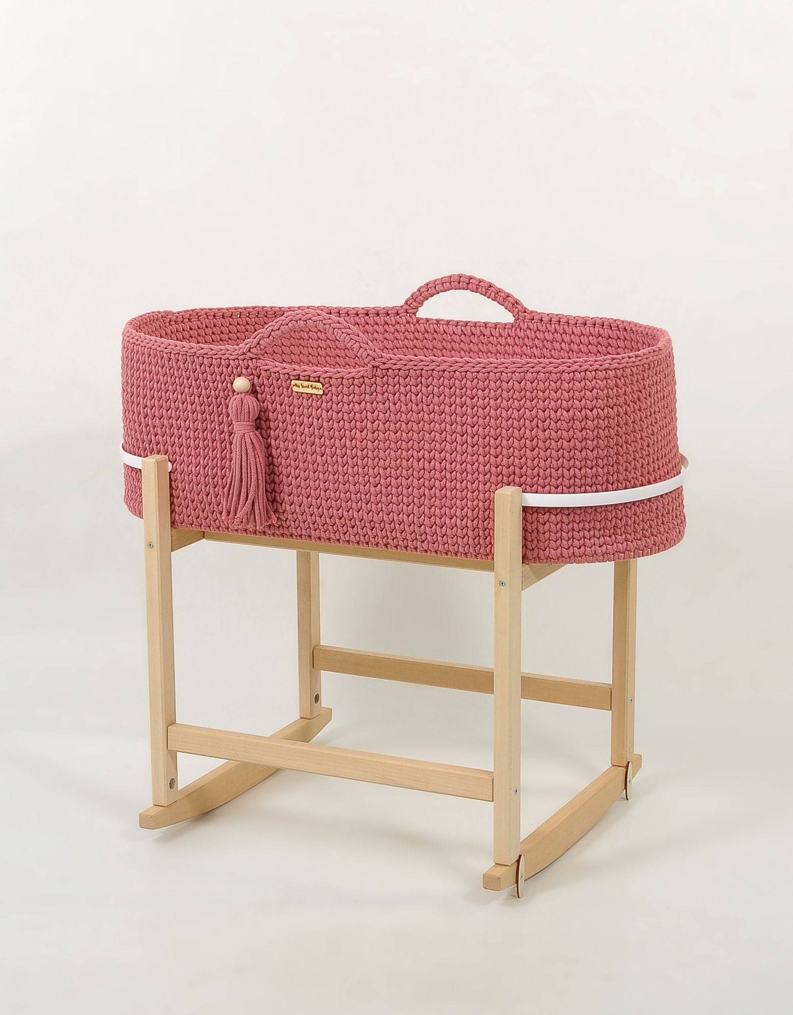 Moses basket BOHO Handmade with cradle - blossom