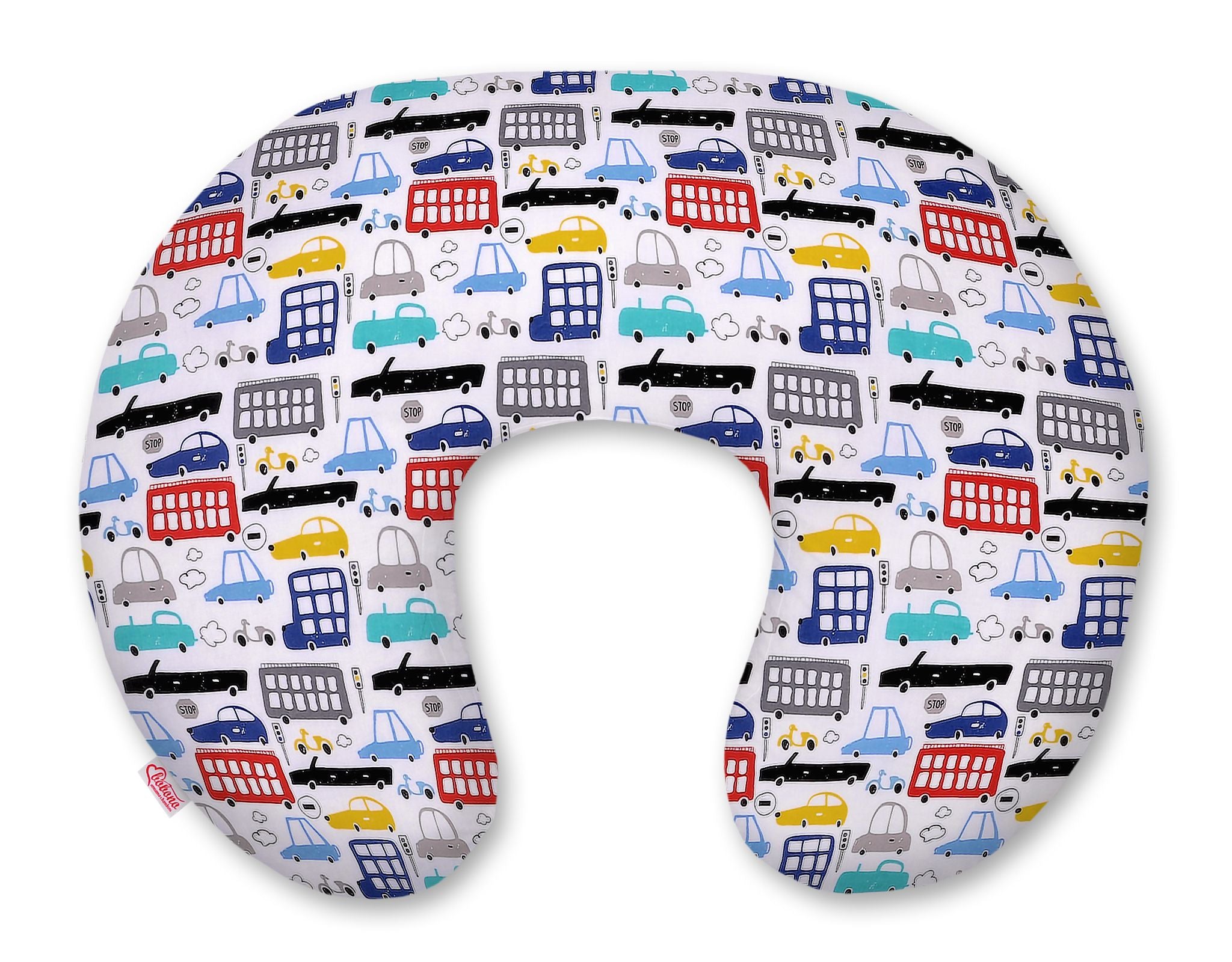 Breastfeeding Pillow Nursing Croissant Pillow, removable, Hands-Free Feeding- colorful cars