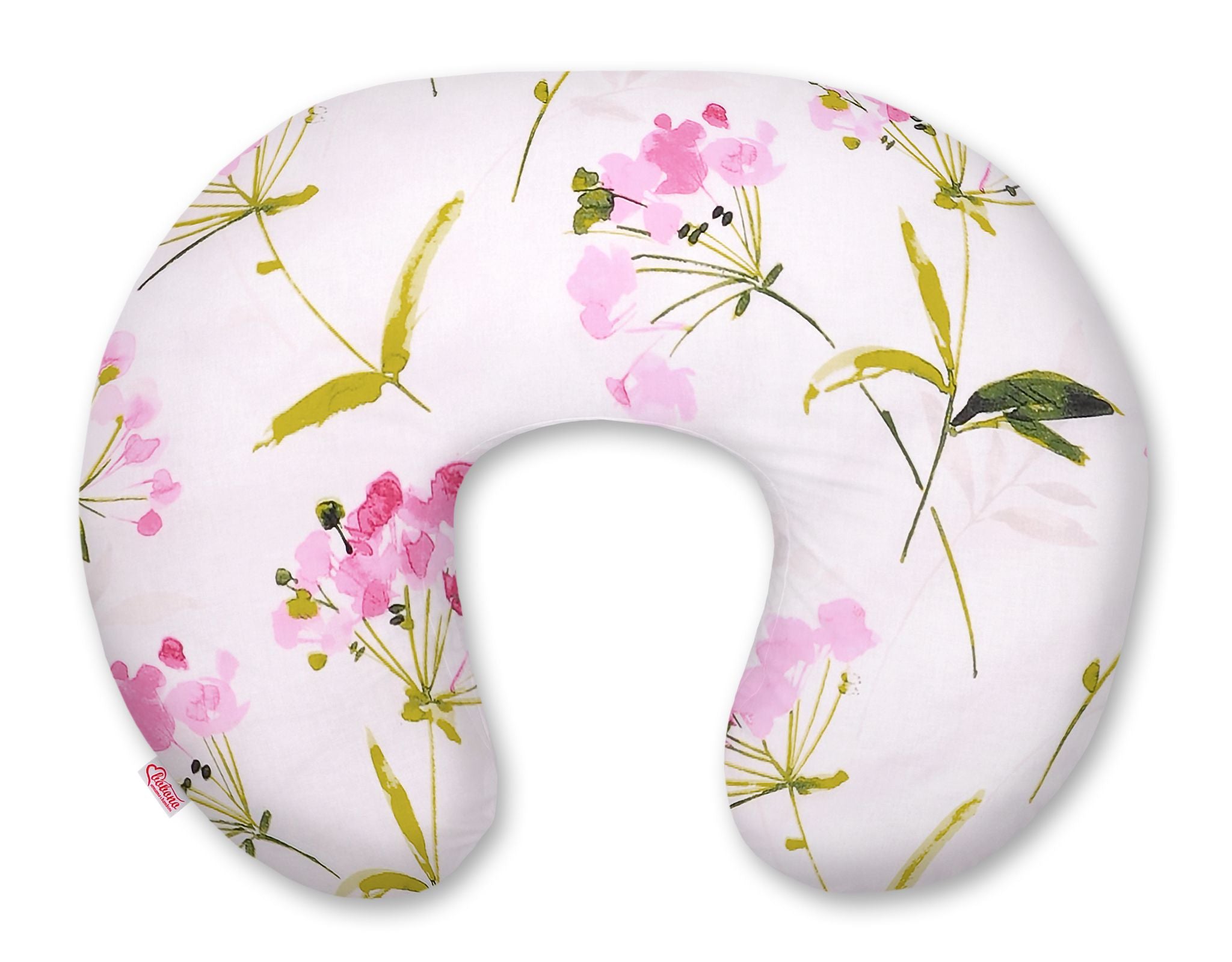 Breastfeeding Pillow Nursing Croissant Pillow, removable, Hands-Free Feeding- flowers