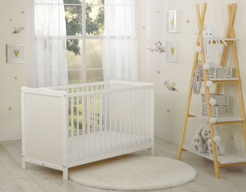 Wooden white baby cot  120x60cm Matteo