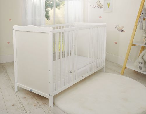 Wooden white baby cot  120x60cm Matteo