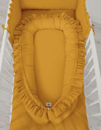 Baby nest Premium Cocoon for infants with a ruffle MY SWEET BABY- honey yellow
