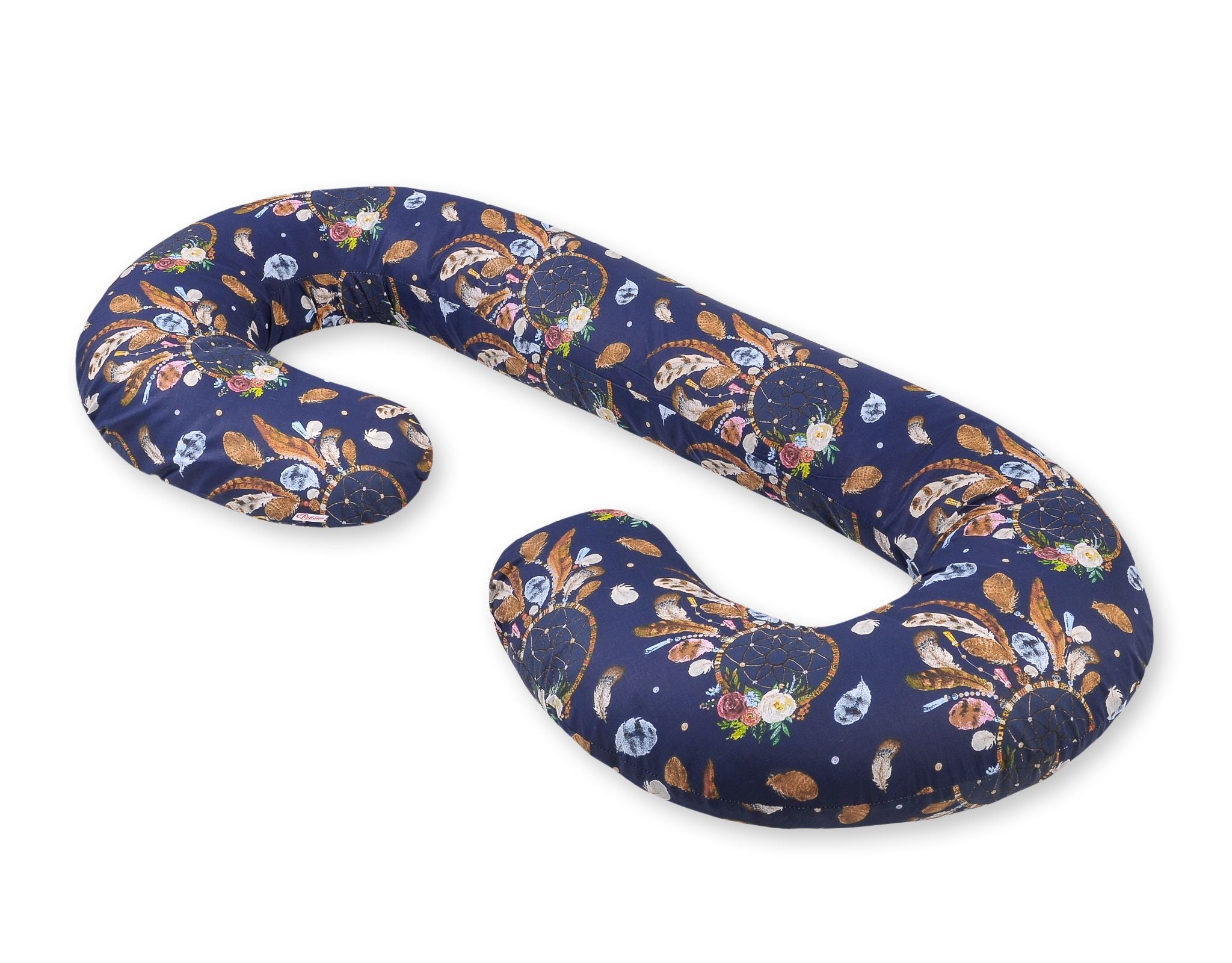 Maternity Support Pillow C, removable pillowcase - dream catchers dark blue
