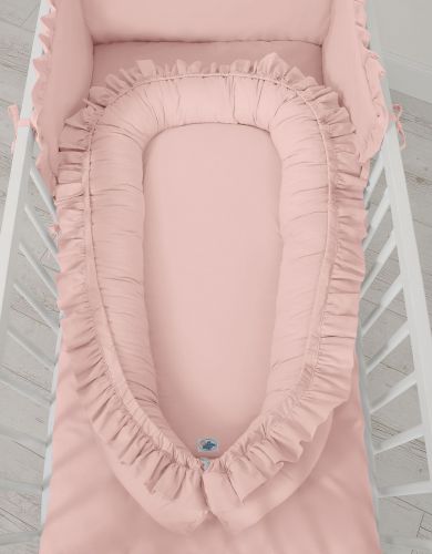 Baby nest Premium Cocoon for infants with a ruffle MY SWEET BABY- pastel pink