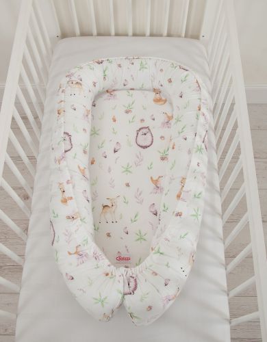 Baby nest double-sided Premium Cocoon for infants BOBONO- forest softness