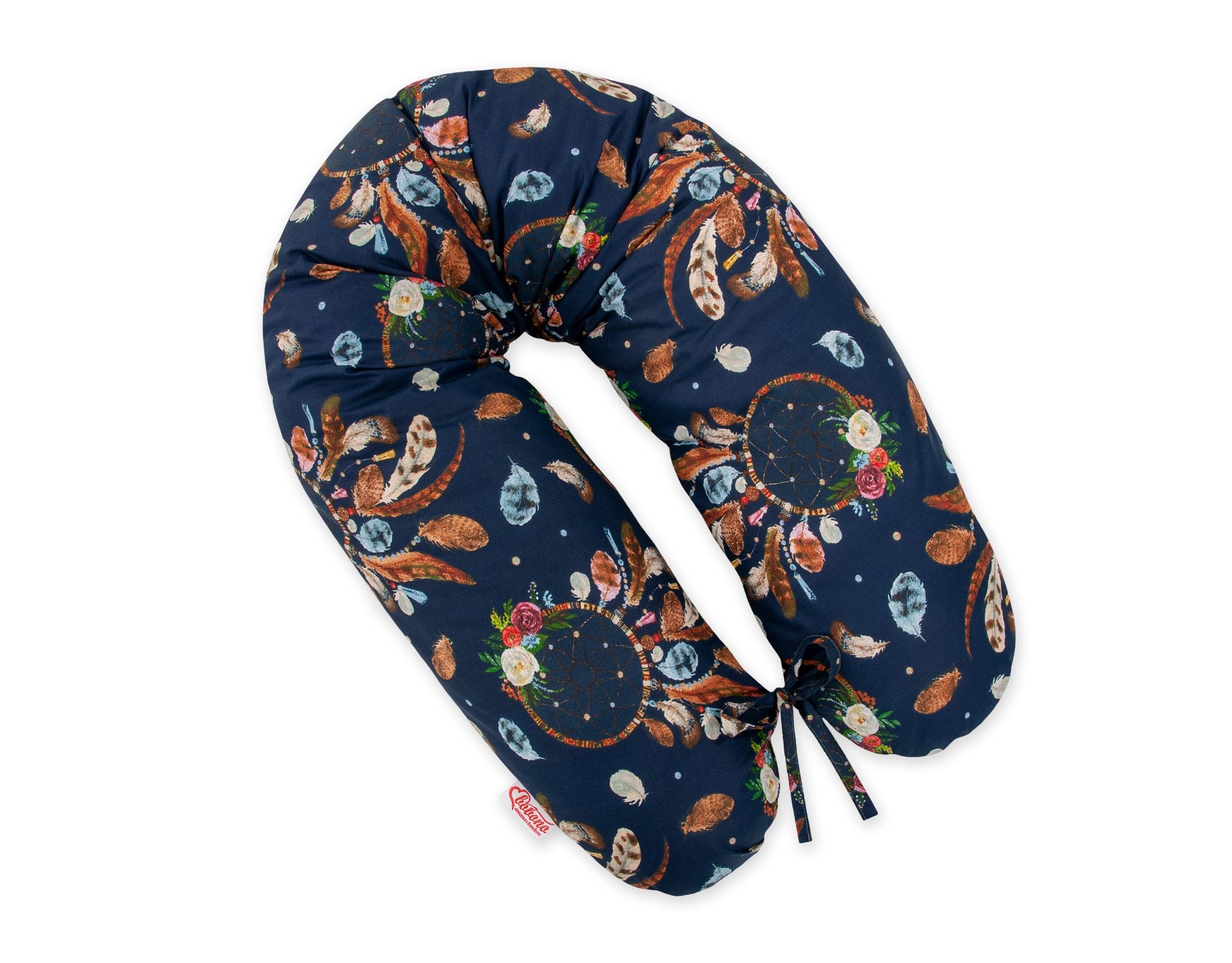 Pregnancy pillow- Longer, removable pillowcase - Dreamcatchers on navy blue
