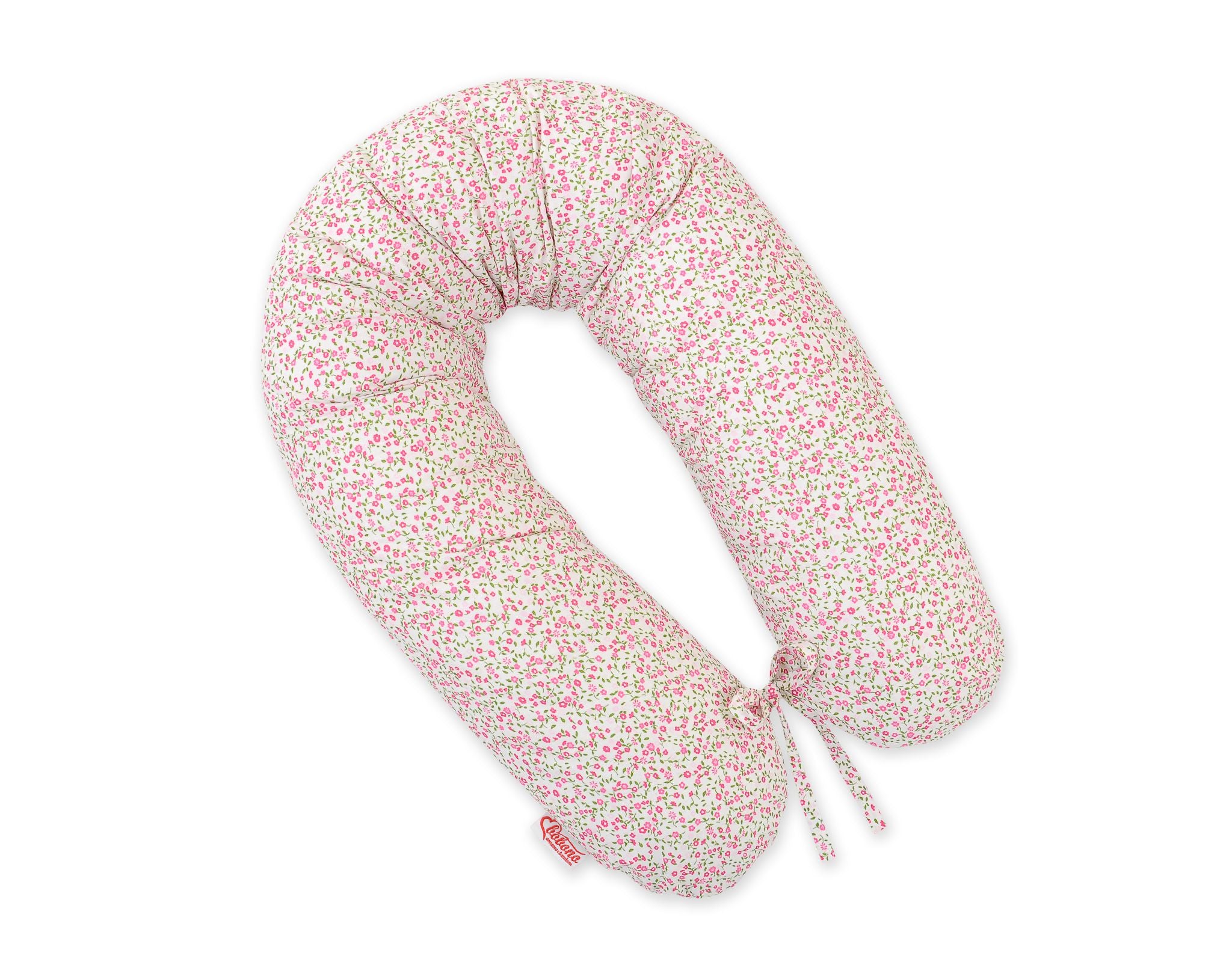 Pregnancy pillow- Longer, removable pillowcase - Little pink flowers