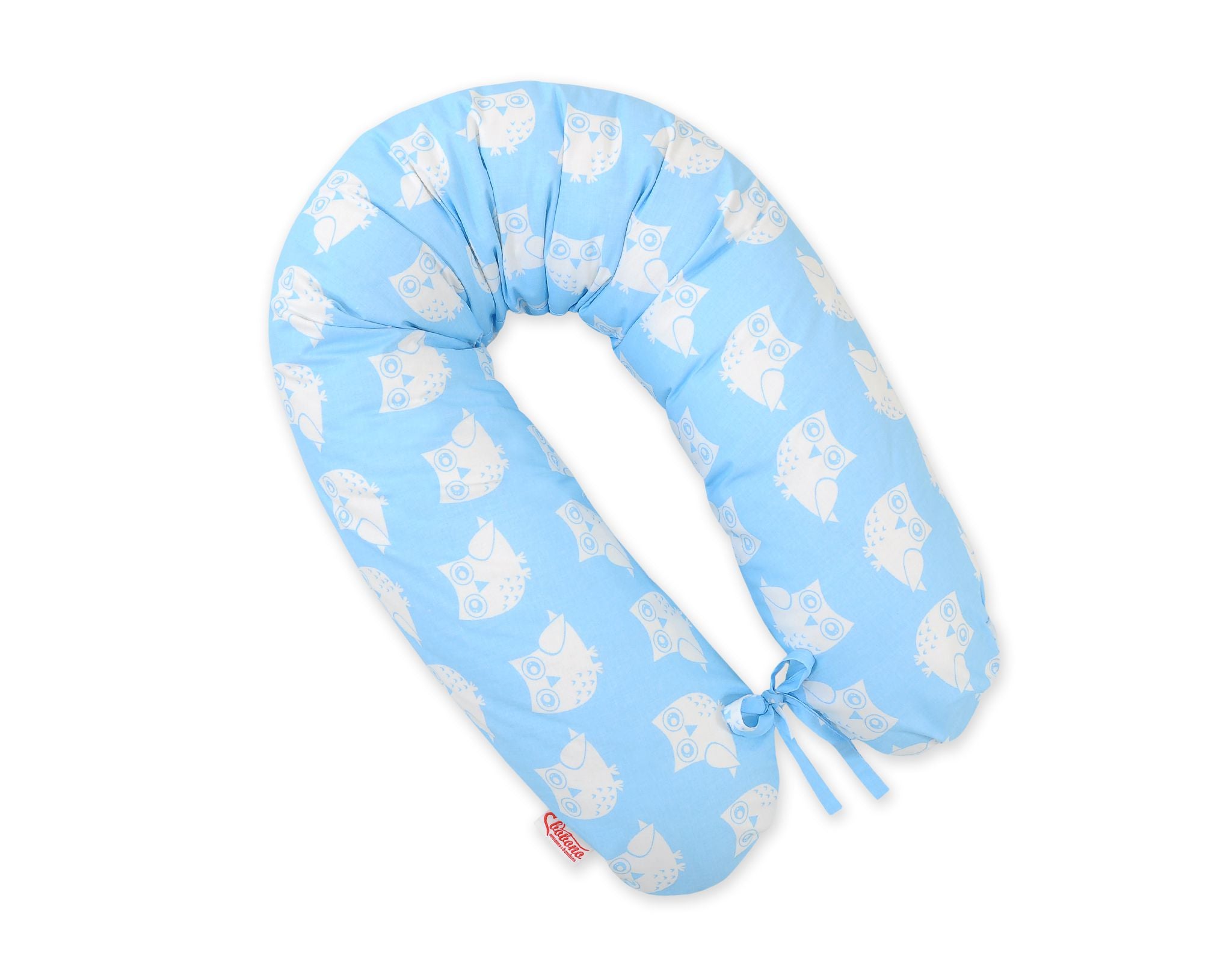 Pregnancy pillow- Longer, removable pillowcase - Blue owls