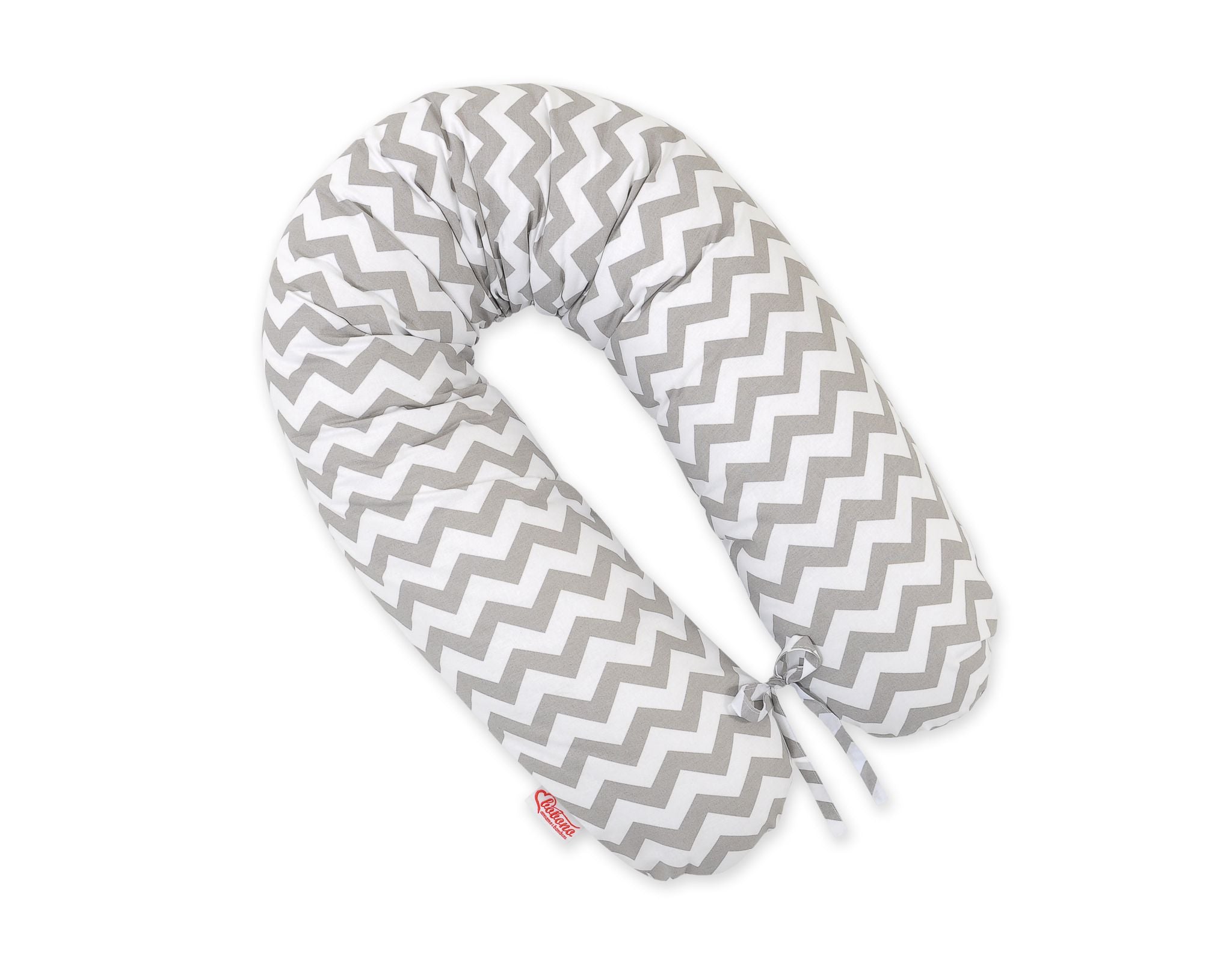 Pregnancy pillow- Longer, removable pillowcase - Chevron grey