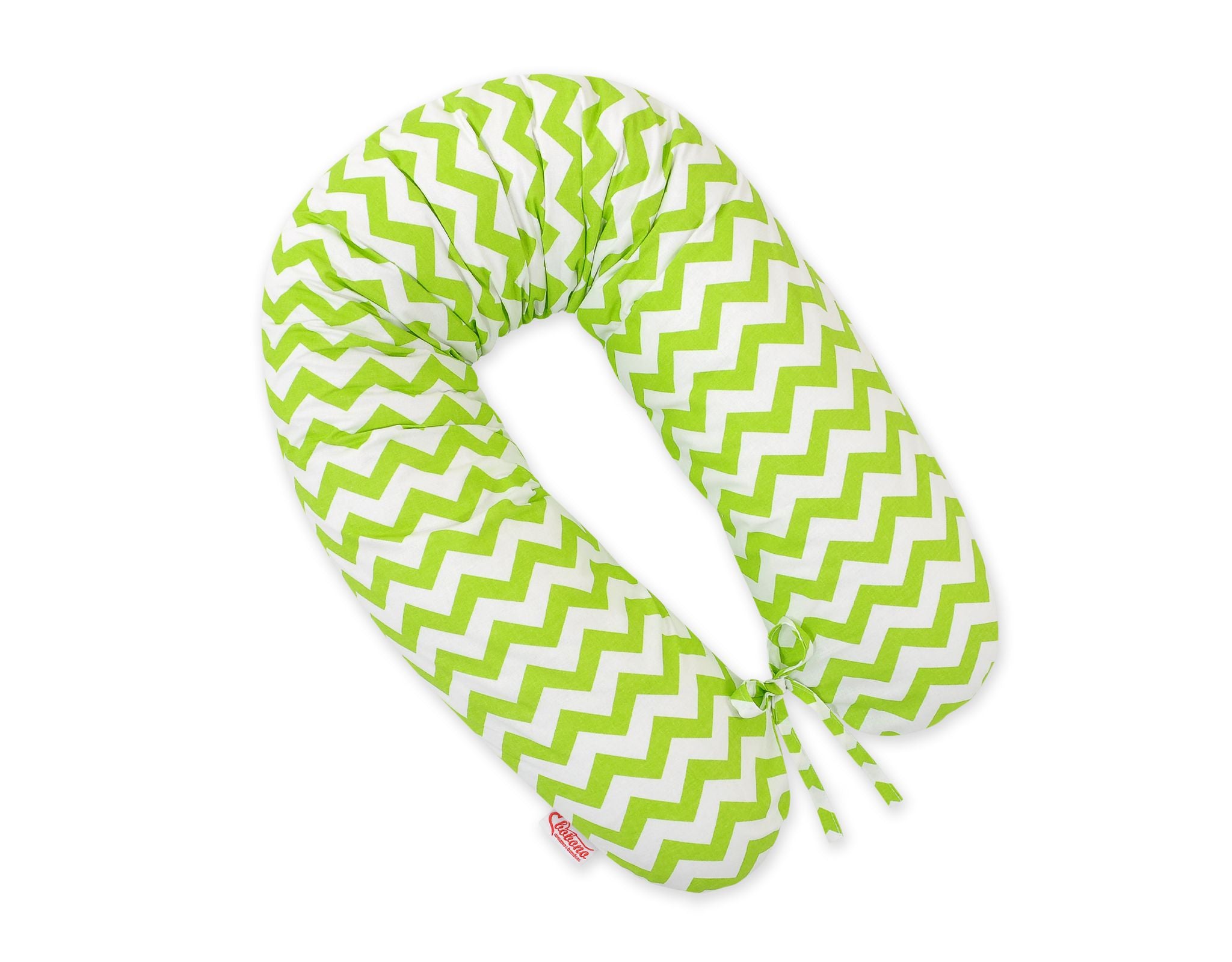 Pregnancy pillow- Longer, removable pillowcase - Chevron green