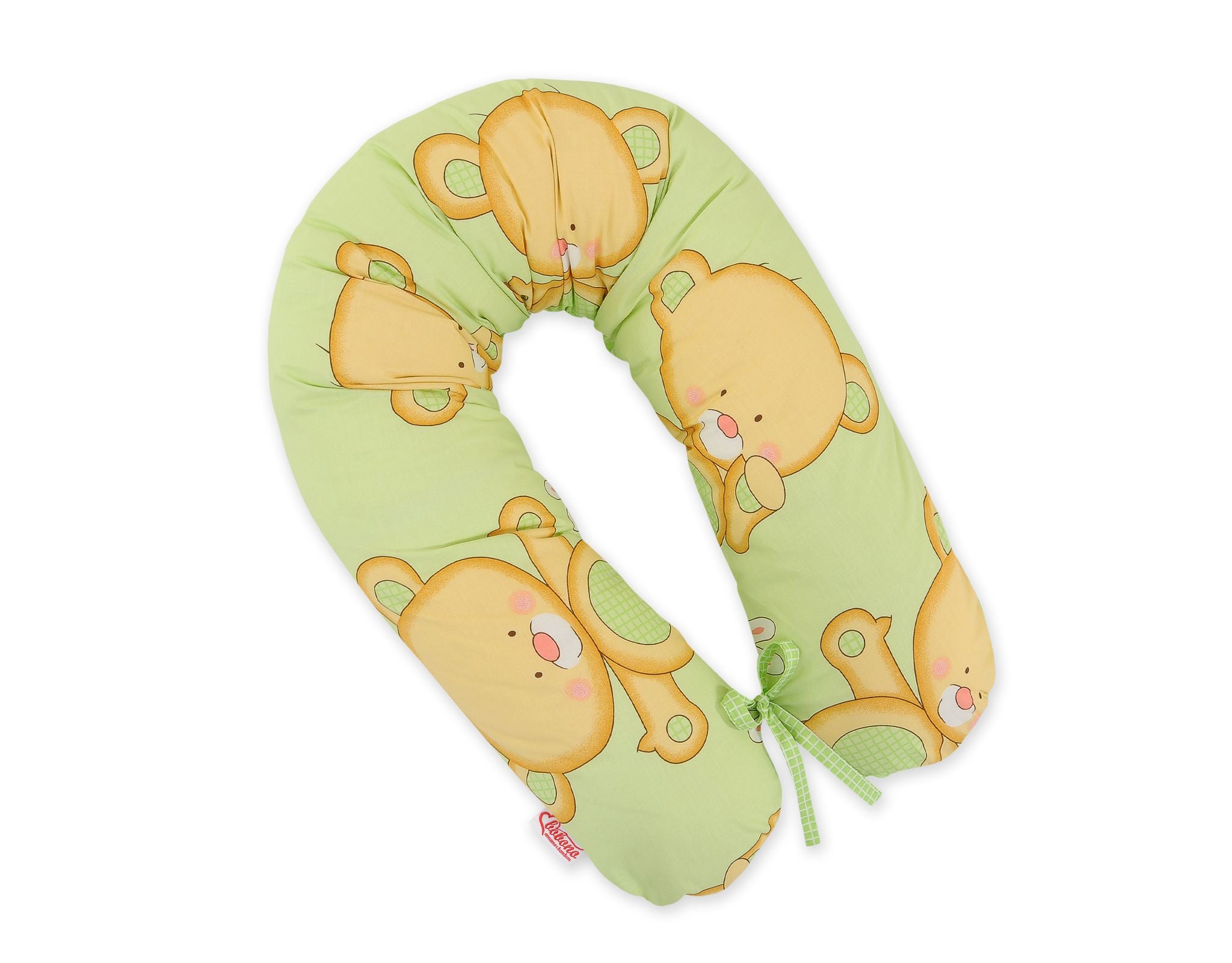 Pregnancy pillow- Longer, removable pillowcase - Teddy bear green