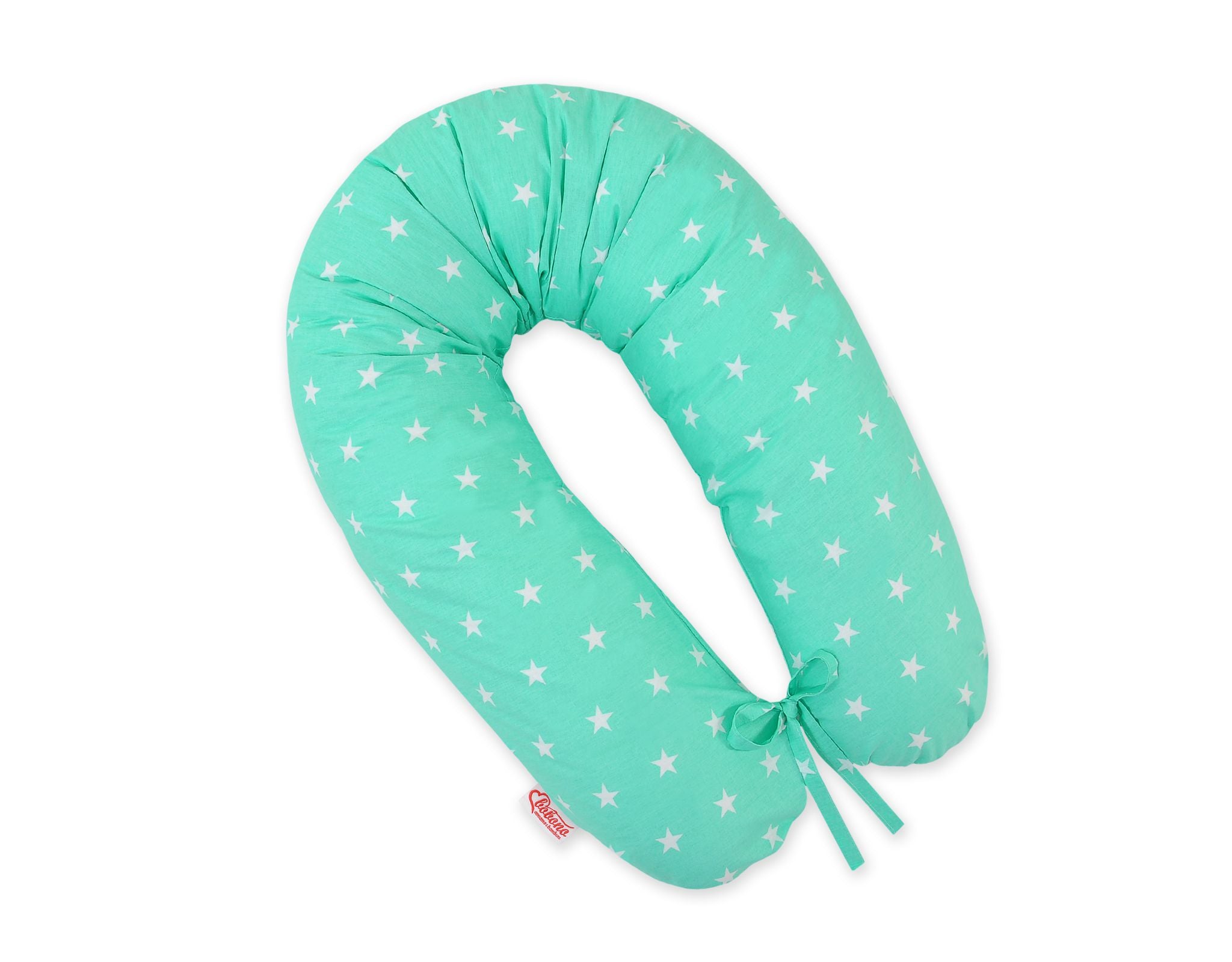 Pregnancy pillow- Longer, removable pillowcase - Stars on mint