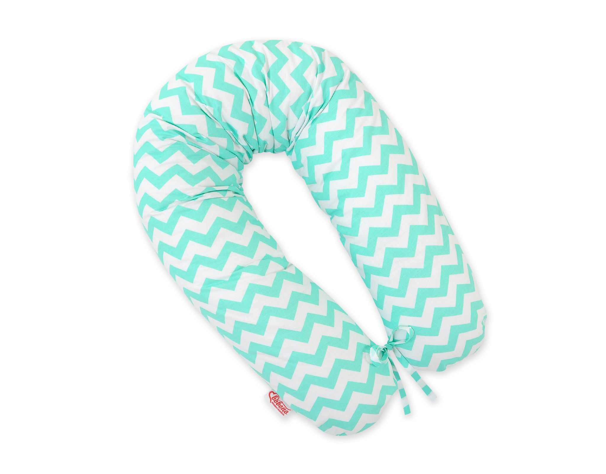 Pregnancy pillow- Longer, removable pillowcase - Chevron mint