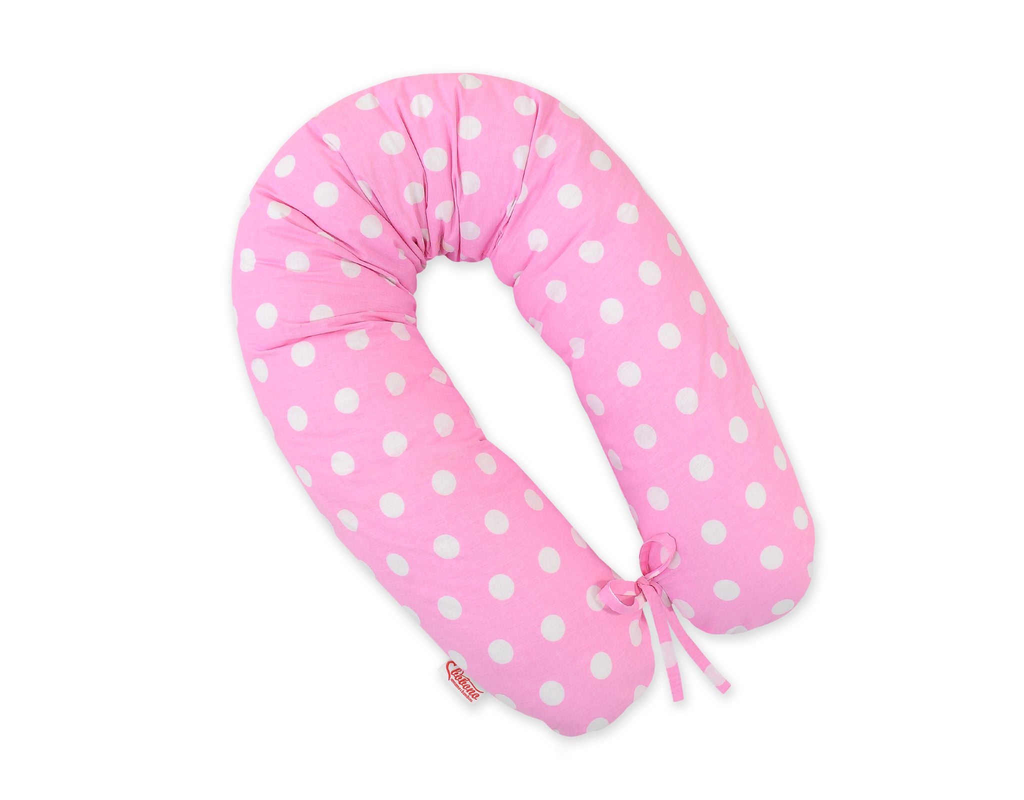 Pregnancy pillow- Longer, removable pillowcase - Dots on pink