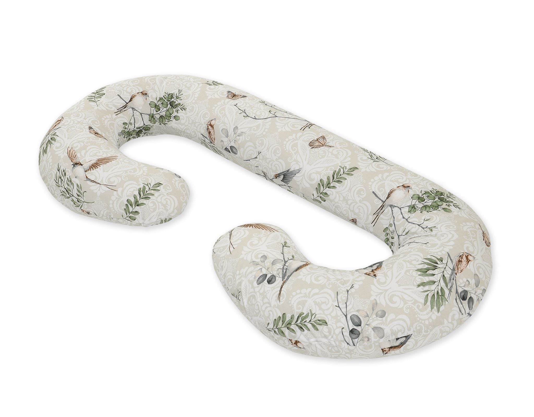 Maternity Support Pillow C, removable pillowcase - Brown birds