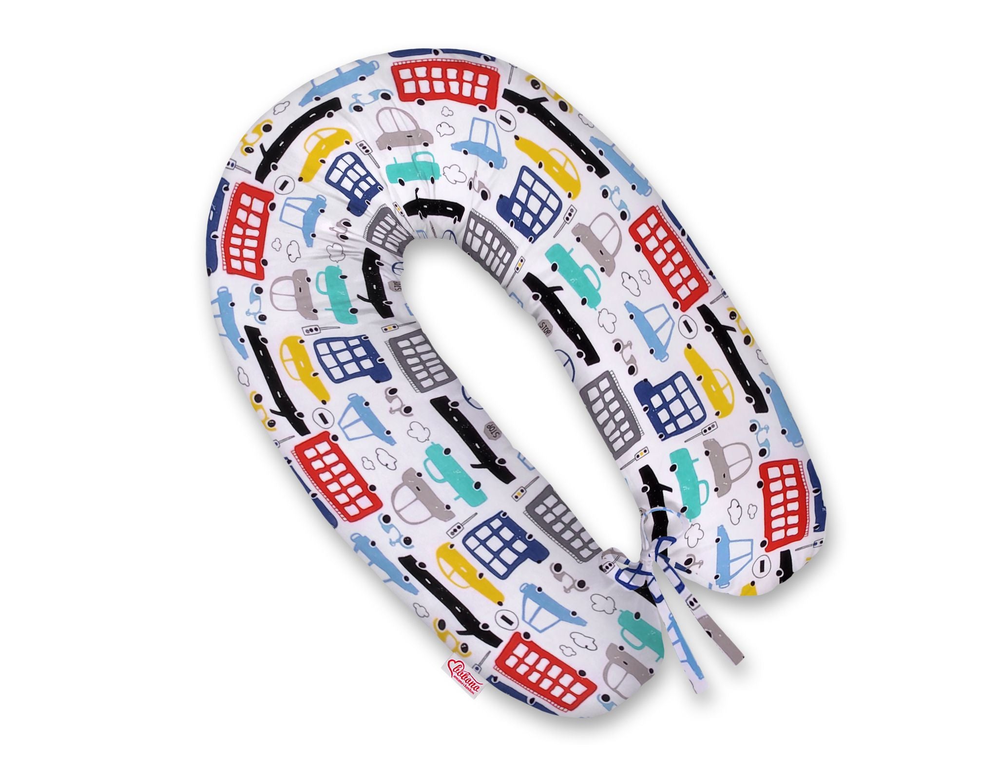 Pregnancy pillow- Longer, removable pillowcase - Colorful cars