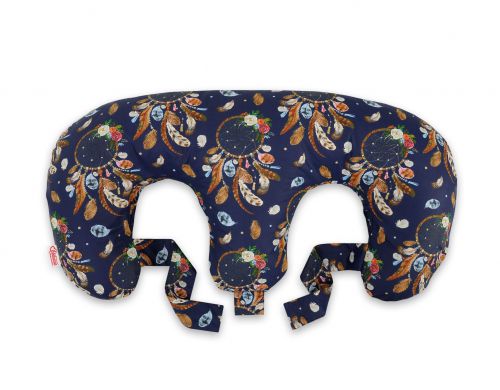 Twin nursing pillow, Breastfeeding Croissant Pillow, removable, Hands-Free Feeding- dream catchers