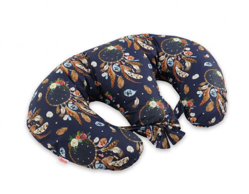 Twin nursing pillow, Breastfeeding Croissant Pillow, removable, Hands-Free Feeding- dream catchers