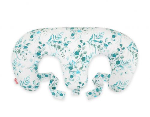 Twin nursing pillow, Breastfeeding Croissant Pillow, removable, Hands-Free Feeding- eucaliptus mint