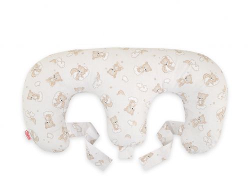 Twin nursing pillow, Breastfeeding Croissant Pillow, removable, Hands-Free Feeding- rainbow bear