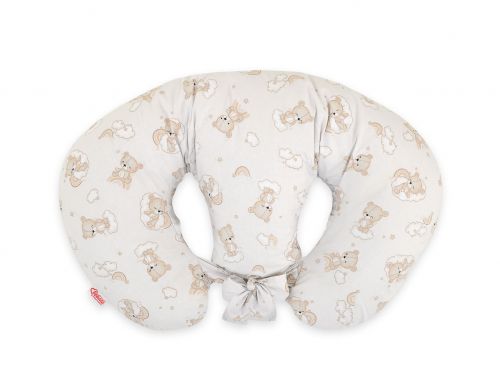 Twin nursing pillow, Breastfeeding Croissant Pillow, removable, Hands-Free Feeding- rainbow bear