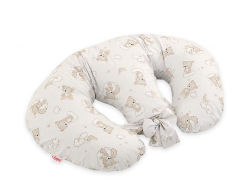 Twin nursing pillow, Breastfeeding Croissant Pillow, removable, Hands-Free Feeding- rainbow bear