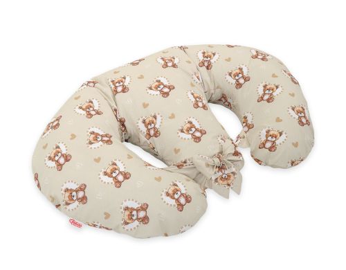 Twin nursing pillow, Breastfeeding Croissant Pillow, removable, Hands-Free Feeding- teddy love